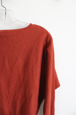 NEW Cyrus Rust Orange Wide Neck Sweater | XS