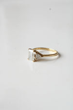 14K Yellow Gold Emerald Cut CZ Ring | Size 7