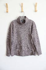 RBX Pink & Gray Heathered Mock Neck Pullover Sweatshirt | M