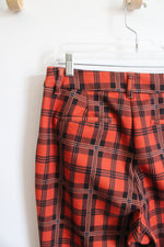 Avec Les Filles Anthropologie Orange & Black Plaid Pants | 8