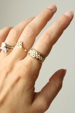 14K Yellow Gold Chain Mail Style Ring | Size 7