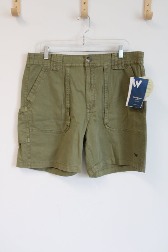 NEW White Sierra Green Cargo Chugger Shorts | L
