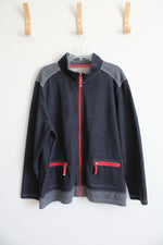 Onque Woman Blue Red & White Stripe Full Zip Jacket | 2X