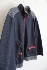 Onque Woman Blue Red & White Stripe Full Zip Jacket | 2X