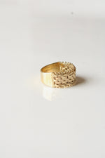 14K Yellow Gold Chain Mail Style Ring | Size 7