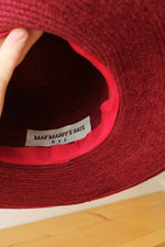 Vintage Mary Jean Collection Burgundy Dress Hat with Feathers