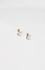 CZ Clear Stone Sterling Silver Stud Earrings