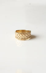 14K Yellow Gold Chain Mail Style Ring | Size 7