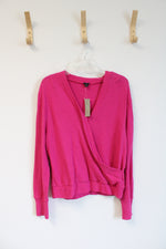 NEW J.Crew Magenta Long Sleeved Wrap Top | M