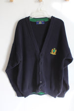 Blarney Castle Designs Navy Blue Vintage Ireland Wool Cardigan | XL