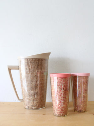 Raffiaware Vintage Melamine Pitcher & Tall Cup Set