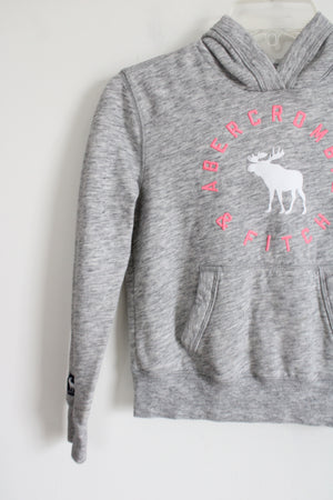 Abercrombie Gray Pink Logo Hoodie | Youth 9/10