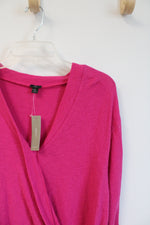 NEW J.Crew Magenta Long Sleeved Wrap Top | M