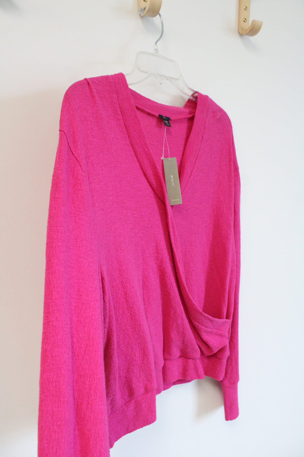 NEW J.Crew Magenta Long Sleeved Wrap Top | M