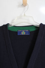 Blarney Castle Designs Navy Blue Vintage Ireland Wool Cardigan | XL