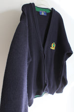Blarney Castle Designs Navy Blue Vintage Ireland Wool Cardigan | XL