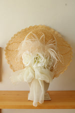 Vintage Elsie Massey Victorian Revival Touring Straw Brim Hat