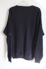 Blarney Castle Designs Navy Blue Vintage Ireland Wool Cardigan | XL