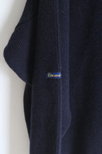 Blarney Castle Designs Navy Blue Vintage Ireland Wool Cardigan | XL