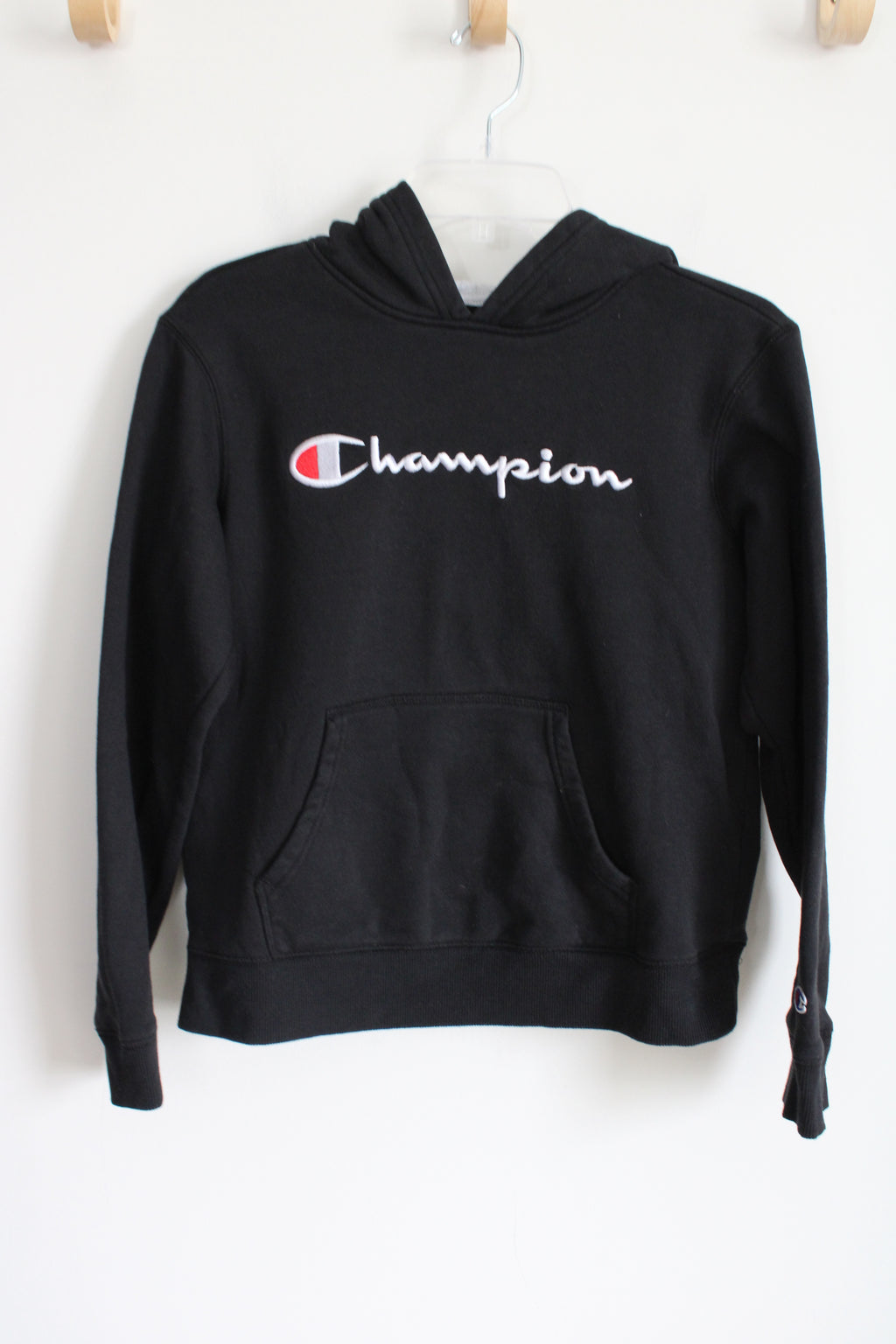 Champion Black Embroidered Logo Hoodie | Youth XL (18/20)