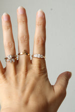 14K Yellow Gold Square Cut CZ Ring | Size 7