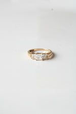 14K Yellow Gold Square Cut CZ Ring | Size 7