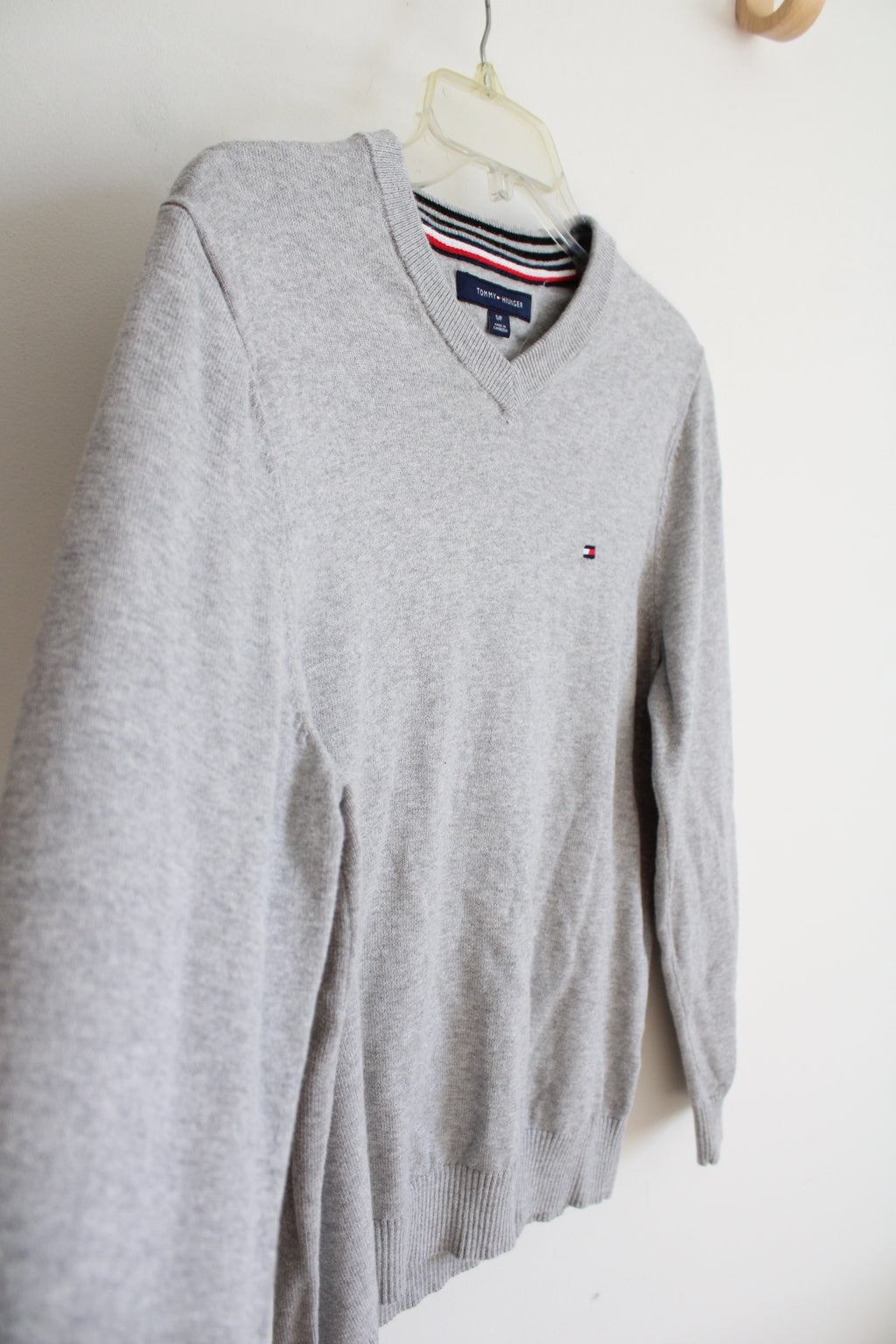 Tommy Hilfiger Gray V-Neck Sweater | S