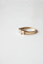 14K Yellow Gold Square Cut CZ Ring | Size 7