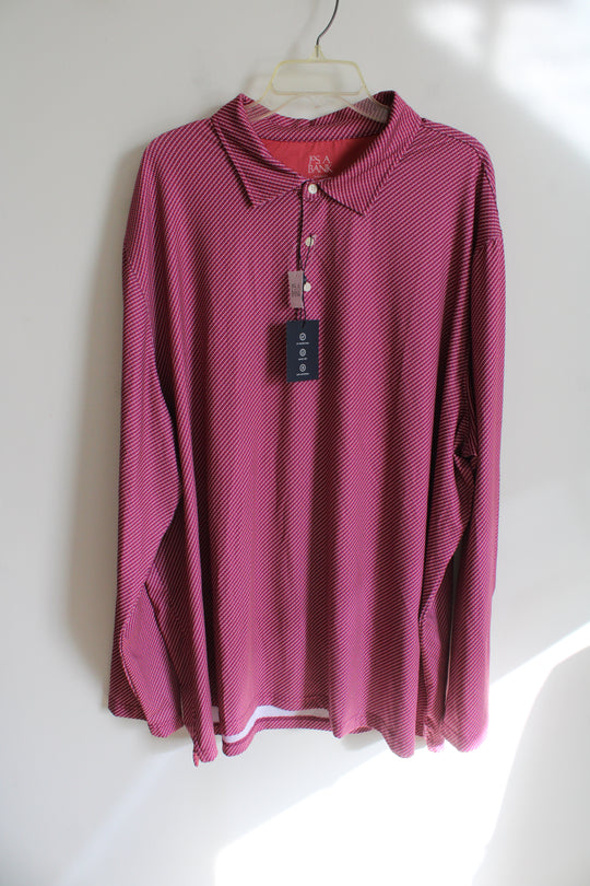 NEW Jos. A. Bank Traveler Magenta Dotted Collared Shirt | 3X