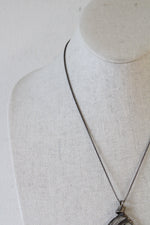 Black Druzy Sterling Silver Necklace