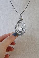 Black Druzy Sterling Silver Necklace