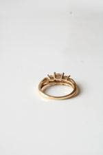 14K Yellow Gold Square Cut CZ Ring | Size 7