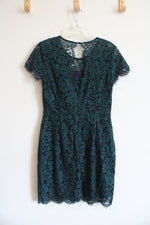 Banana Republic Emerald Green Lace Overlay Dress | 8