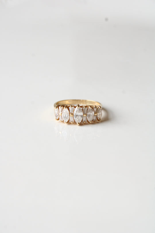 14K Yellow Gold CZ Ring | Size 7
