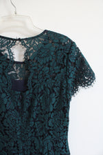 Banana Republic Emerald Green Lace Overlay Dress | 8