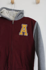 Children's Place Maroon Sherpa Lined Hoodie | Youth L (10/12)