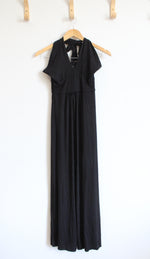 NEW Bebe Black Halter Neck Knit Maxi Dress | XS