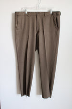 Haggar Straight Fit Brown Work Pant | 38X30