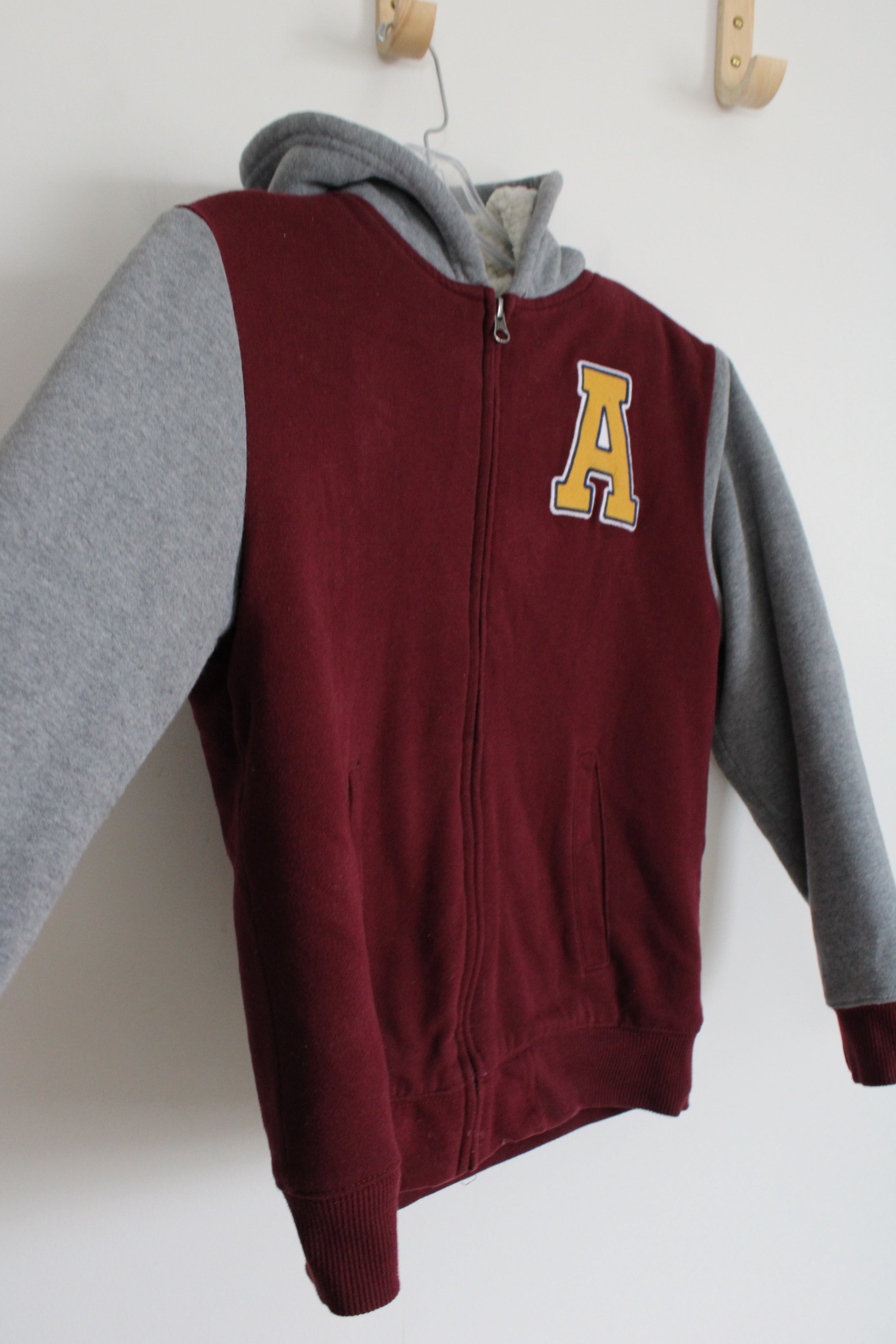 Children's Place Maroon Sherpa Lined Hoodie | Youth L (10/12)
