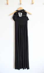 NEW Bebe Black Halter Neck Knit Maxi Dress | XS