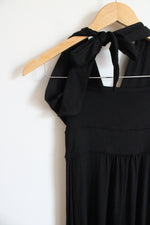 NEW Bebe Black Halter Neck Knit Maxi Dress | XS
