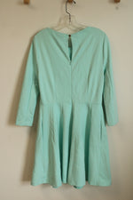 Kate Spade Light Teal Fit and Flare 3/4 Sleeve Dress | 10