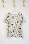 White Stag Blue & Brown Patterned Tan Shirt | L