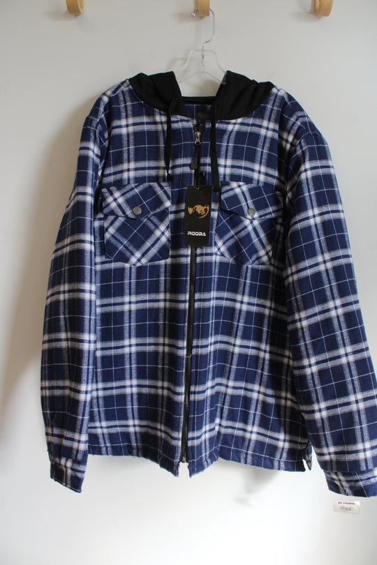 NEW RQQBA Blue Quilted Flannel Jacket | XXXL
