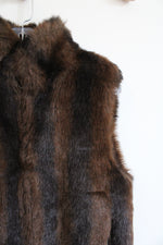 Coaco New York Brown Faux Fur Vest | S