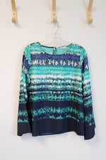 Milano Blue & Teal Patterned Long Sleeved Top | M