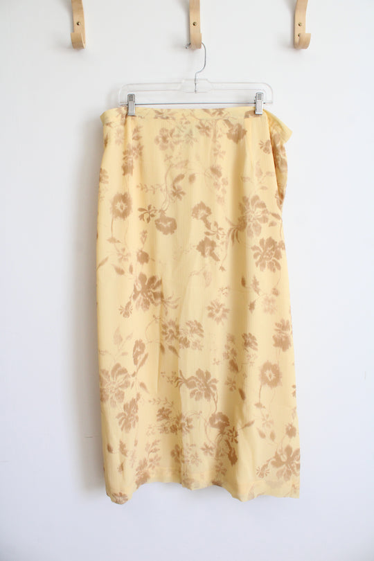 Vintage Pendleton Yellow Floral Skirt | 20W