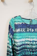 Milano Blue & Teal Patterned Long Sleeved Top | M