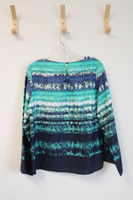 Milano Blue & Teal Patterned Long Sleeved Top | M