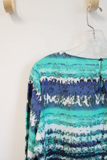 Milano Blue & Teal Patterned Long Sleeved Top | M
